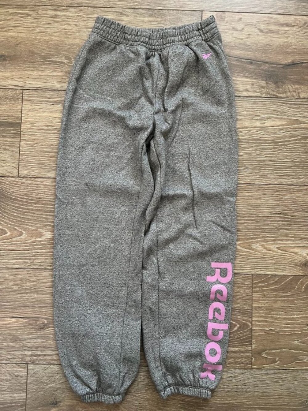 Reebok Gray Pink Logo Sweatpants Joggers Athletic Pants Size 10
